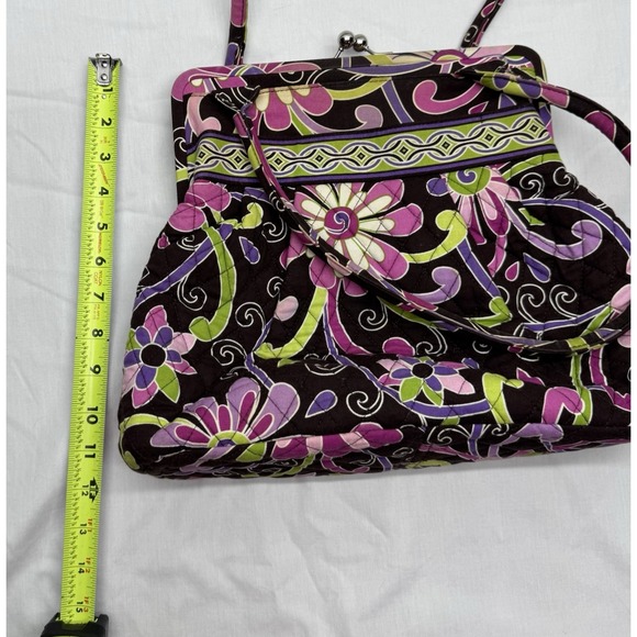 Vera Bradley Alice Loves Me Purple Punch Kiss Lock Purse Bag Quilted Retired - Picture 13 of 14